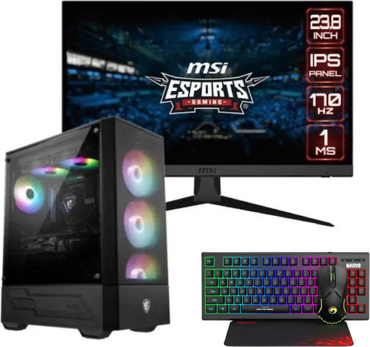 Vengeance Shadow V4 MSI Edition Gaming Desktop PC Ryzen 5 5500 16GB DDR4 512GB SSD GeForce RTX 4060 Kein Betriebssystem und MSI G2422 Monitor