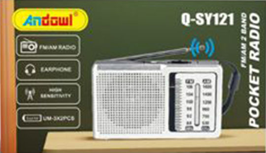 Andowl Q-SY121 Επιτραπέζιο Ραδιόφωνο Μπαταρίας Ασημί