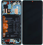 Huawei Οθόνη + Battery Original Service Pack mit Touchscreen und Rahmen für Huawei P30 Pro (Mystic Blue)