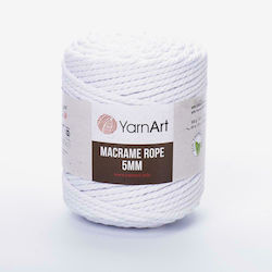 YarnArt Macrame Rope 5mm Μακραμέ Βαμβακερό Λευκ...