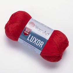 YarnArt Luxor Baumwolle Rotes Strickgarn 125m 50g