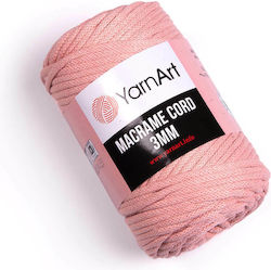 YarnArt Șnur Macrame 3mm Macrame Bumbac Roz 85m...