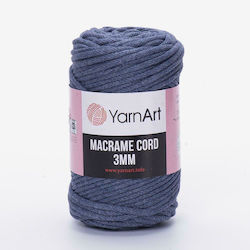 YarnArt Șnur Macrame 3mm Macrame Bumbac Albastr...
