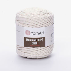 YarnArt Macrame Rope 5mm Μακραμέ Βαμβακερό Εκρο...
