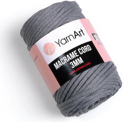 YarnArt Șnur Macrame 3mm Macrame Bumbac Gri 85m...