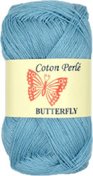 Petalouda Perle Baumwollgarn Blau 340m 50g