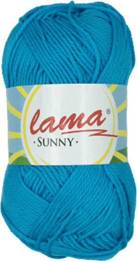 Lama Cotton Knitting Yarn Blue 125m 50gr