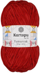 Kartopu Yumurcak Polyester Rote Strickgarn 120m...