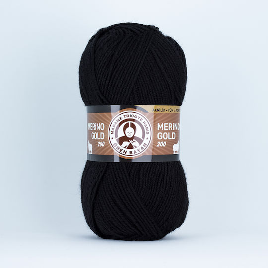 Madame Tricote Paris Merino Gold Μεικτό Μαύρο 200m 100gr