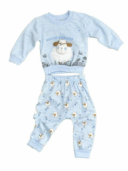 Kinder-Set mit Hose Sommer 2Stück Hellblau