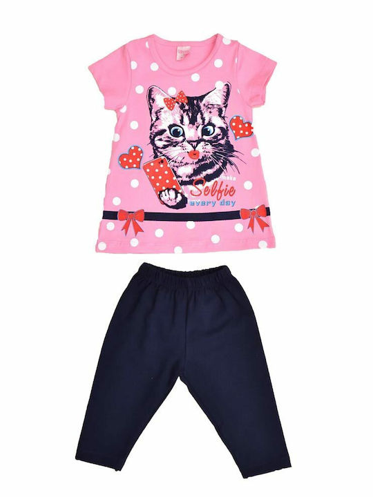 Potre Kinder Set mit Leggings Sommer 2Stück Rosa