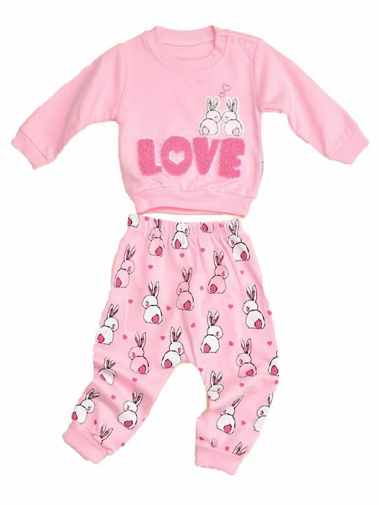 Kinder-Set mit Hose Winter 2Stück Rosa Love