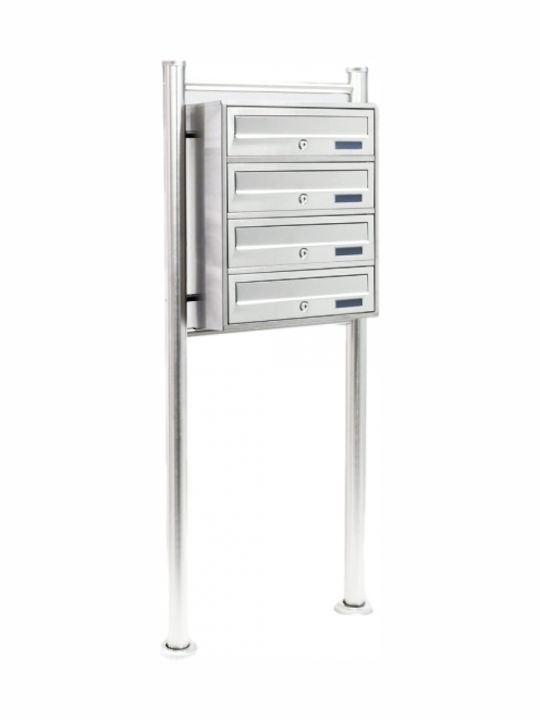 Wiltoc Apartment Building Mailbox Inox in Silver Color 38.5cm
