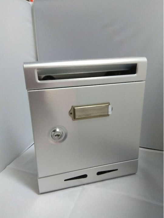 Outdoor Mailbox Metallic in Silver Color 32x7.5x22cm