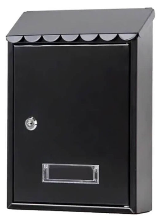 Outdoor Mailbox Metallic in Black Color 21.7x7x30cm