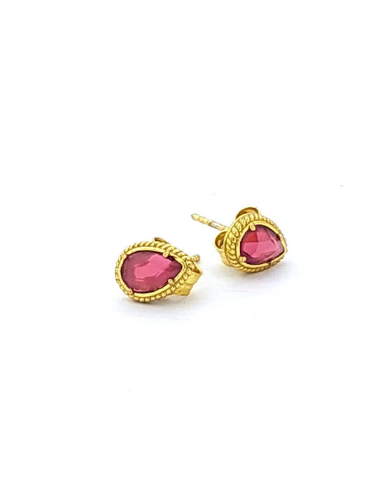 Dimitrios Exclusive Ohrringe aus Silber Vergoldet mit Steinen Pink Dimitrios Exclusive Ohrringe aus Silber Vergoldet mit Steinen Pink