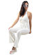 Women's Sleeveless One-piece Suit White
