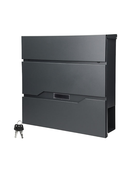 ML-Design Cutie Poștală pentru Exterior Inox în Culoarea Negru 37x11x36.5cm