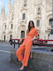 Women's Short-sleeved One-piece Suit Orange