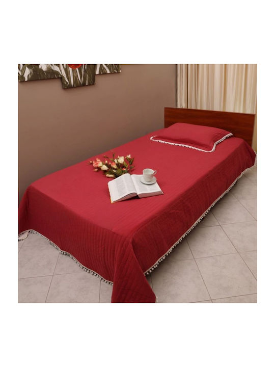 Olia Home Κουβερλί Ημίδιπλο Μπορντό 180x250cm