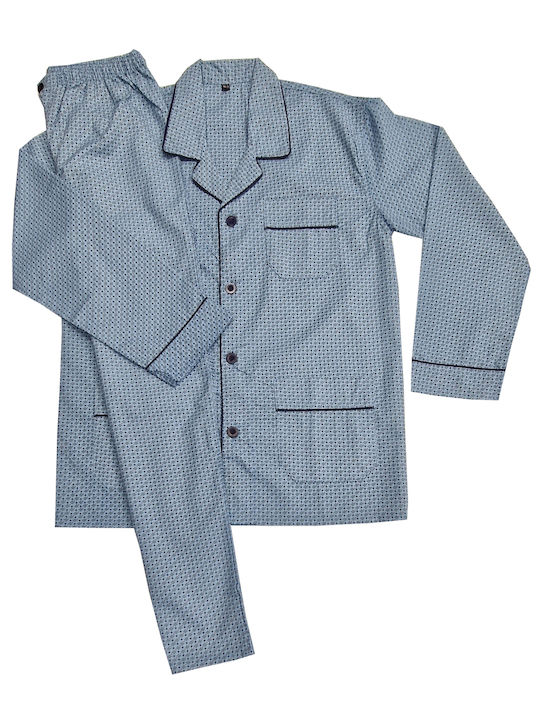 My pyjama Men's Cotton Pajamas Set Light Blue