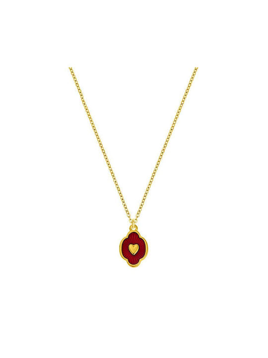 Amor Amor Necklace with design Heart from Gold Plated Steel