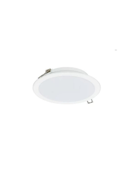 Philips Στρογγυλό Χωνευτό LED Panel 19W με Φυσικό Λευκό Φως 4000K