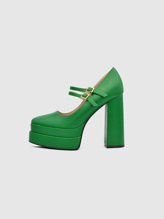 Joya Green Heels with Strap