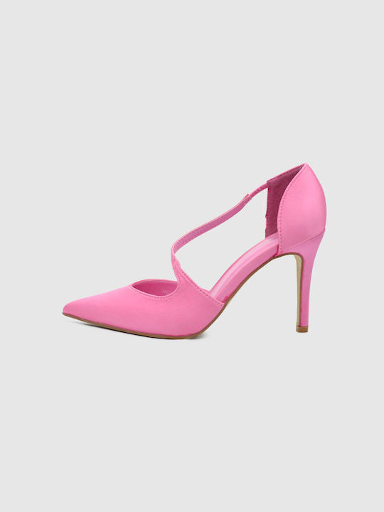 Joya Pointed Toe Pink Heels with Strap