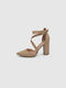 Joya Beige Heels with Strap