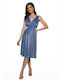 RichgirlBoudoir Summer Midi Evening Dress Wrap Light Blue