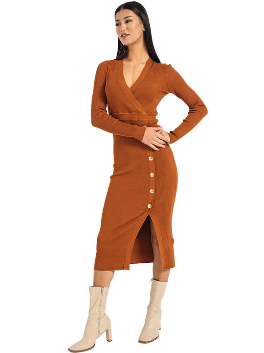 Liu Jo Midi Dress Wrap Orange