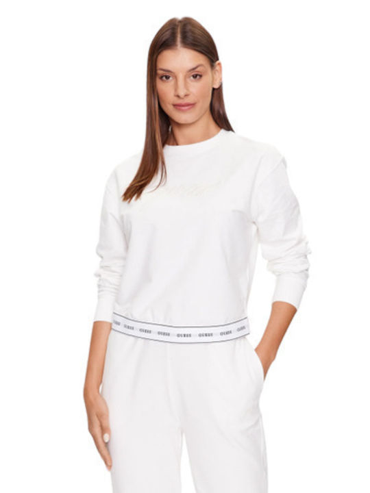 Guess Women's Blouse Cotton Long Sleeve Salt White