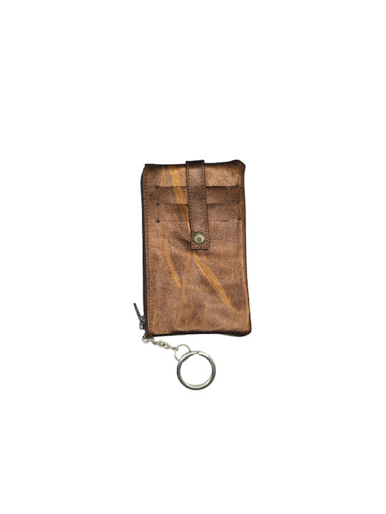 Handmade Keychain Wallet Leather Brown