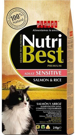 NutriBest Adult Sensitive Dry Food for Adult Sterilized Cats with Rice / Salmon 2kg