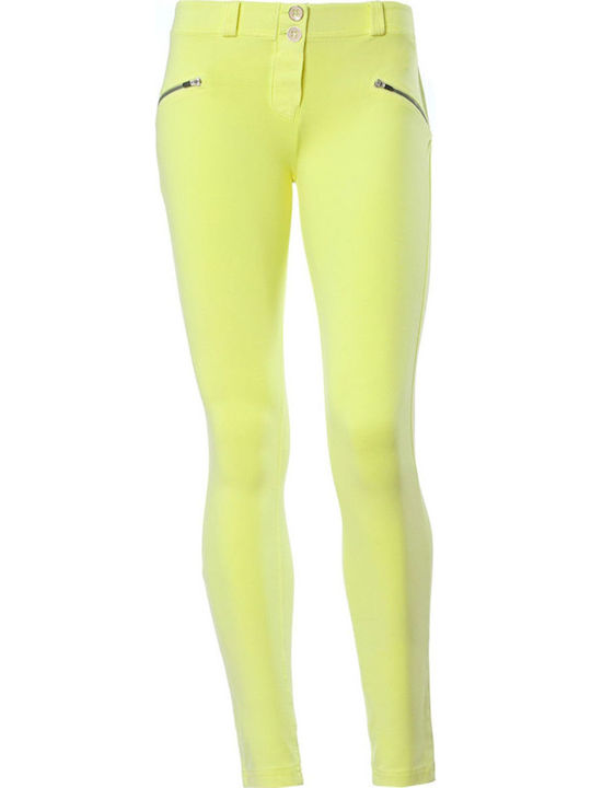Freddy Damen Stoff Capri Hose Push Up Gelb