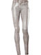 Damen Stoff Hose Push-up in Enger Passform Silber