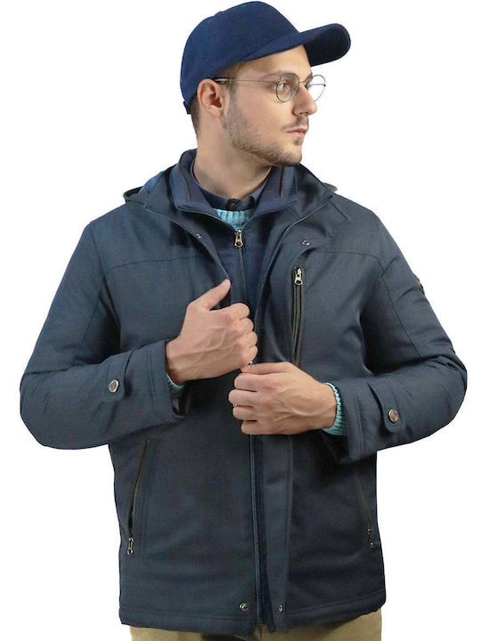 New Company Herren Winter Jacke Lässig Blau