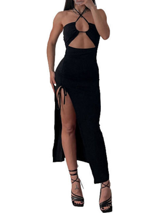 Summer Midi Evening Dress Black