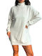 Chica Mini Dress Knitted Turtleneck White