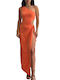 Chica Summer Maxi Evening Dress Orange