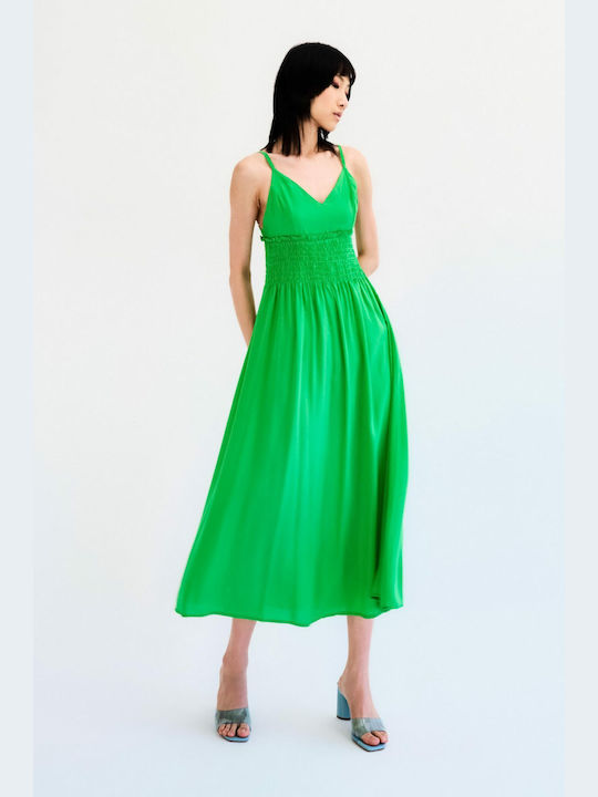 Make your image Summer Midi Evening Dress Green