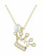 Kiriakos Gofas Charm mit Design Tiara aus Gold 14K mit Perlen