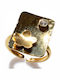 Bizoutaki Ring with Zircon made of Silver Gold Plated
