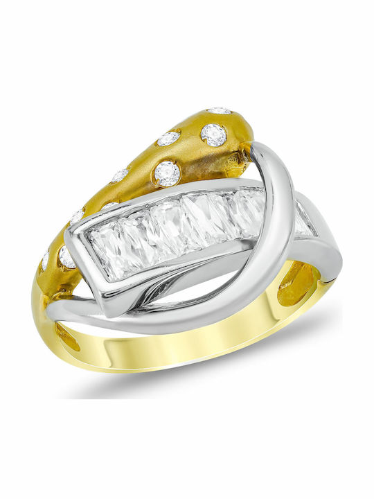 Kiriakos Gofas Ring with Stones made of Gold 14K