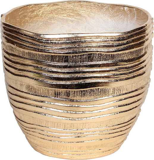 Keskor Planter Fiberglass Gold 30x30x27cm.