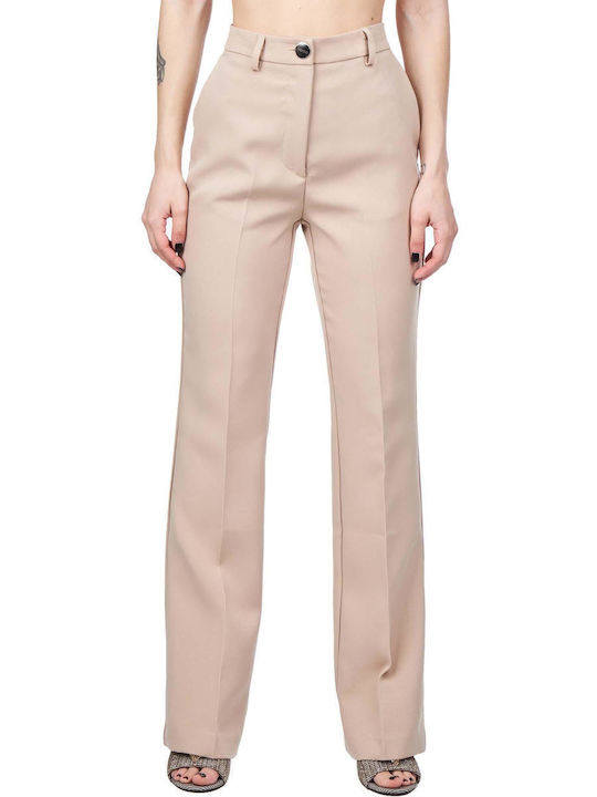 Vicolo Women's High-waisted Fabric Trousers Beige