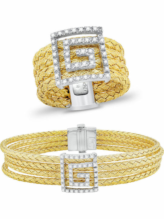 Kiriakos Gofas Set mit Ring & Armband aus Gold 18K