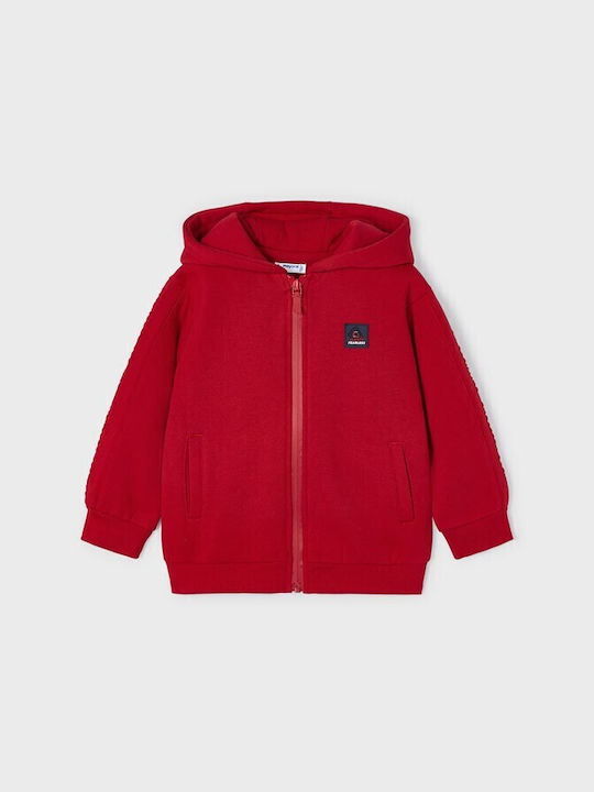 Mayoral Boys Hooded Sweatshirt with Zipper Red