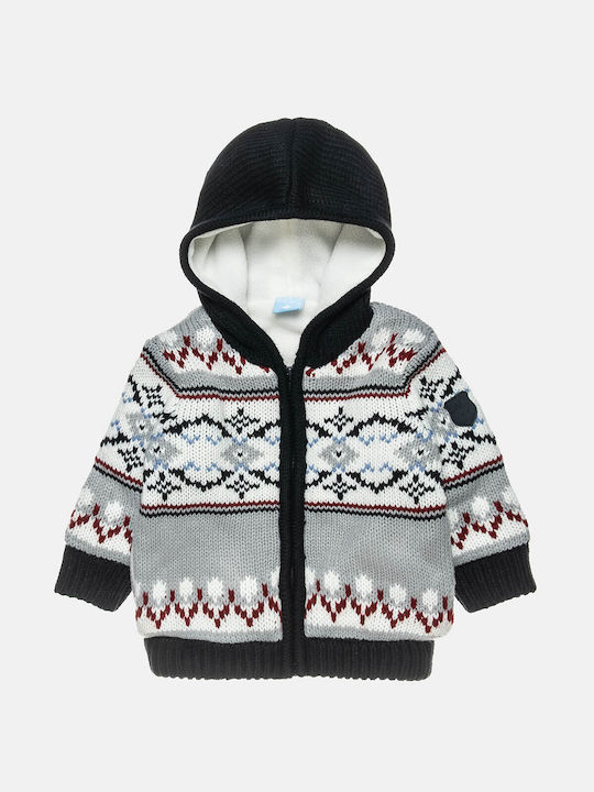 Alouette Knitted Hooded Cardigan with Zipper Multicolour